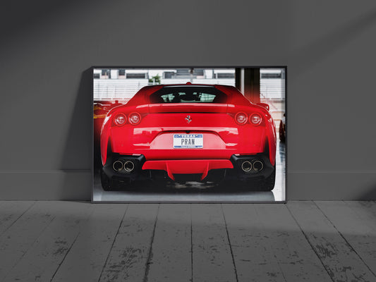 Ferrari 812 Superfast, Neon Poster, supercar wall art