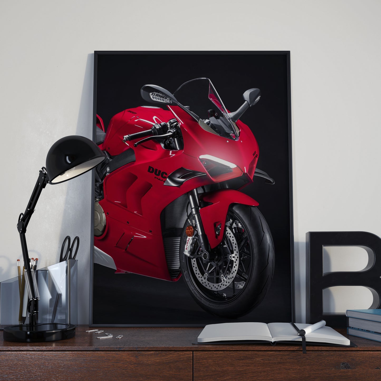 Ducati Panigale V4S, Neon LED Acrylic Wall Art, superbike decor