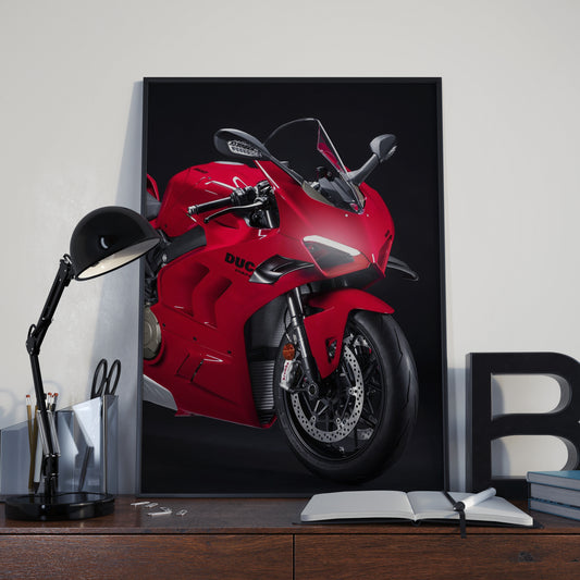 Ducati Panigale V4S, Neon LED Acrylic Wall Art, superbike decor