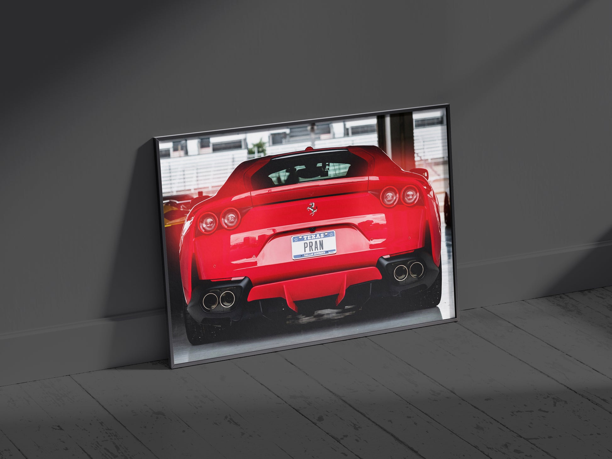 Ferrari 812 Superfast, Neon Poster, supercar wall art