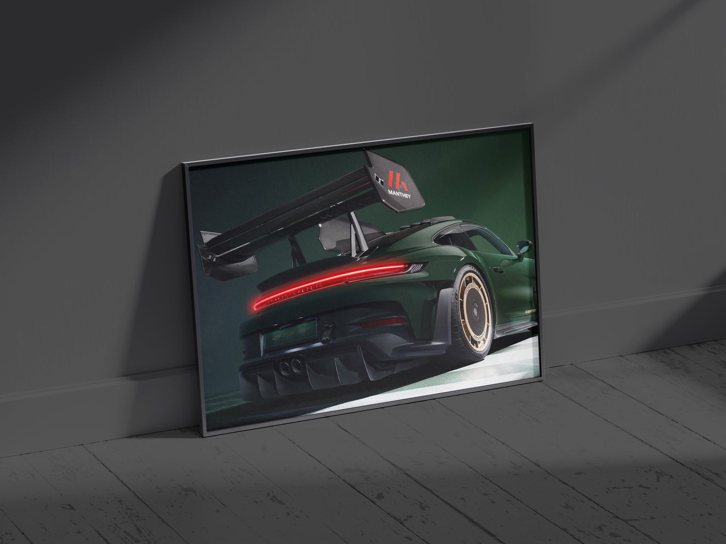 Porsche 911 GT3 RS, Neon LED Acrylic Wall Art, garage and office wall art