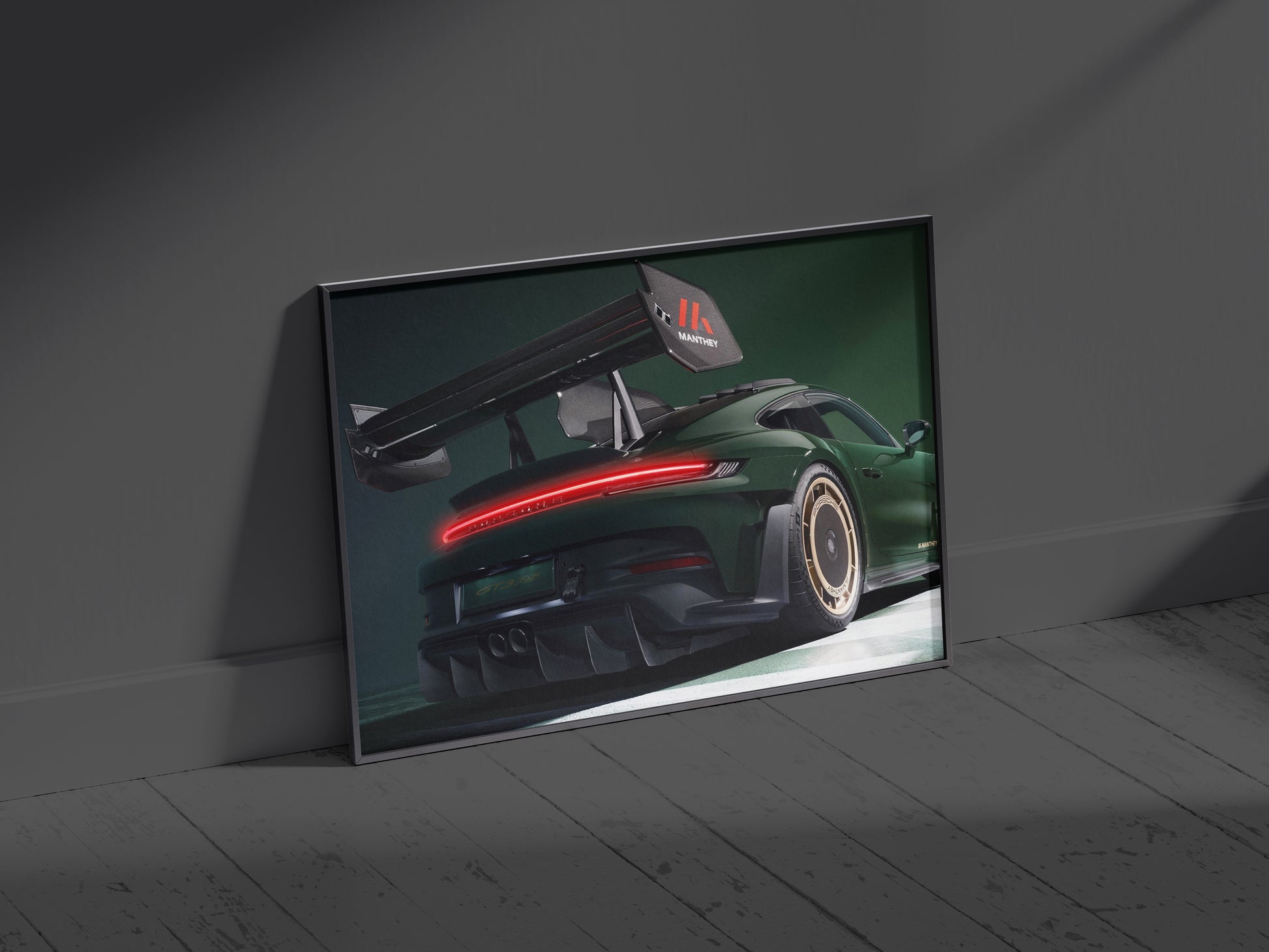 Porsche 911 GT3 RS, Neon LED Acrylic Wall Art, garage and office wall art