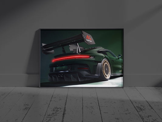 Porsche 911 GT3 RS, Neon LED Acrylic Wall Art, garage and office wall art